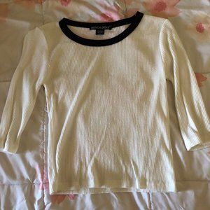 White and Black Crop Top